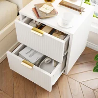 Comanlai 2 шт. Прикроватная тумбочка с 2 ящиками, тумбочка с металлическими ножками, комод для гостиной, 49x29x47 см — изображение 4