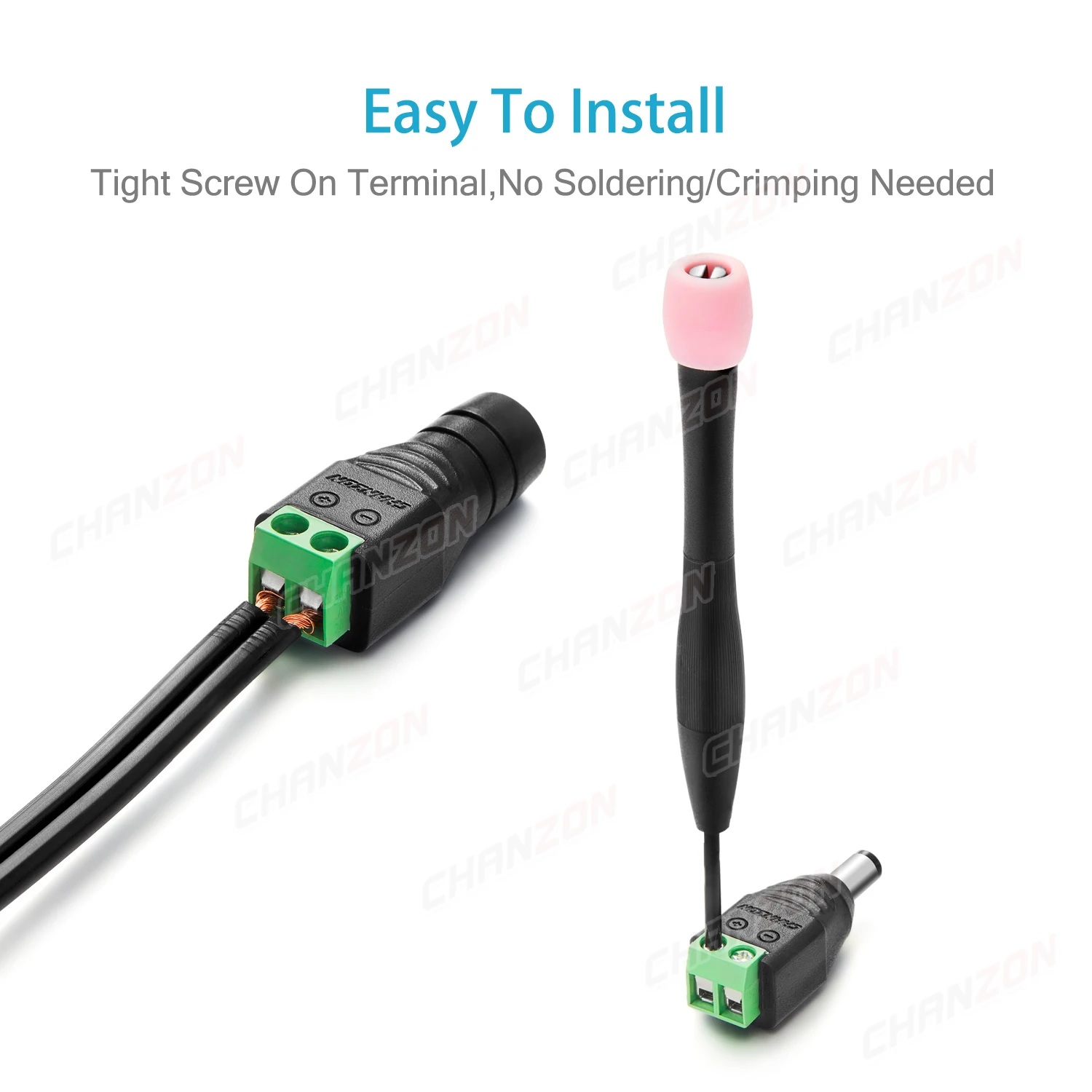 10 stücke 12 V DC Power Stecker Stecker Jack Männlich Weiblich Buchse Barrel 2,1mm x 5,5mm Adapter für CCTV Kamera LED Streifen Versorgung Terminal – Detail 4
