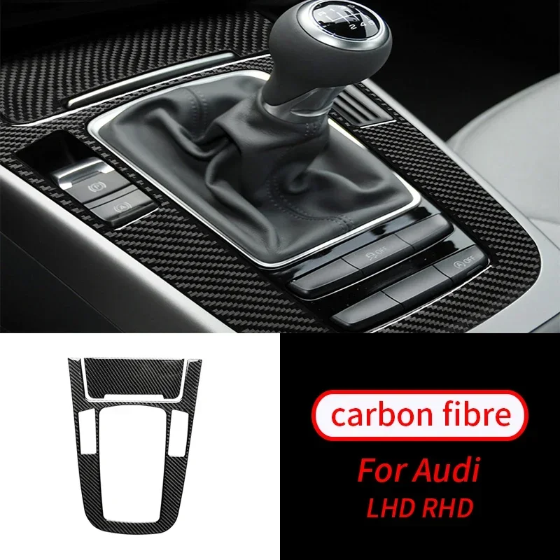 

For Audi A4 B8 A5 Q5 2009-2017 Real Carbon Fiber Car Center Control Gear Shift Panel Decorative Trim Cover Interior Accessories