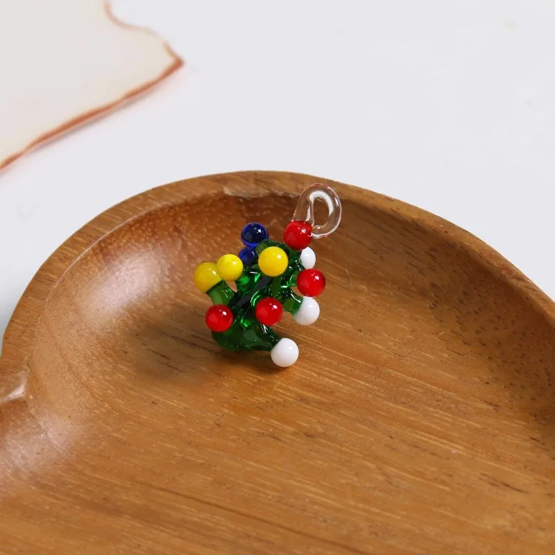 Christmas Series Glass Bow Round Hollow Floral Wreath DIY Bracelet Pendant Hair Accessories Materials - Convenient Home Decor