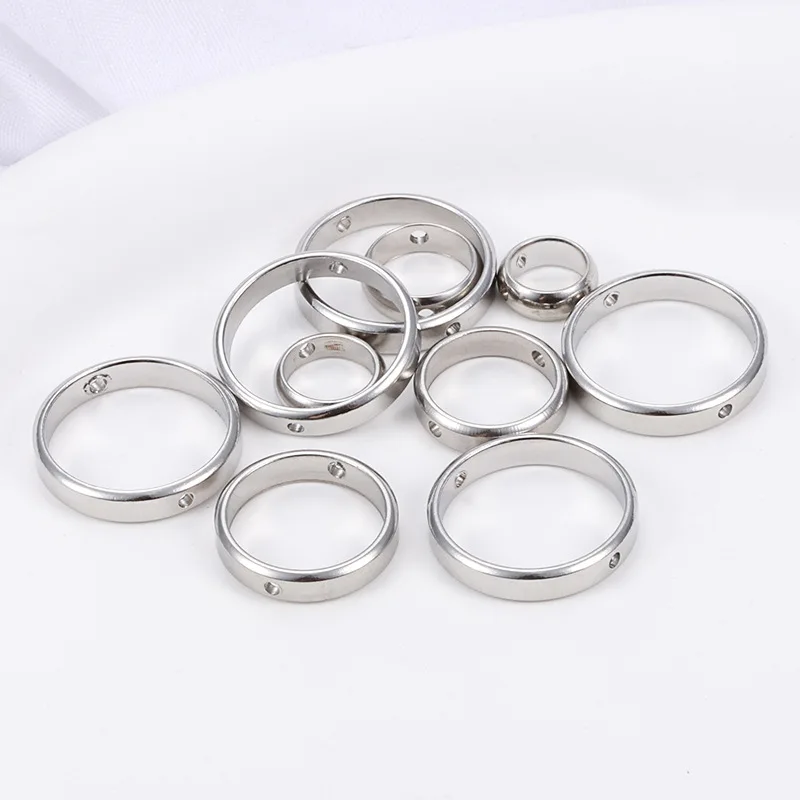 5 stücke Edelstahl runde Perlen rahmen Doppel loch Kreis verbinder für DIY Ohrring Armband Halskette Schmuck herstellung Lieferungen – Detail 5