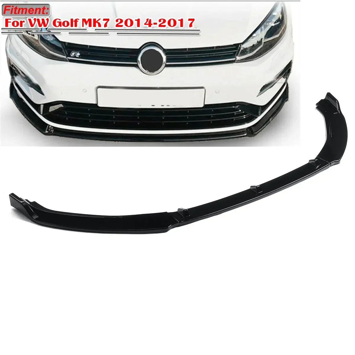 

3x Car Front Bumper Splitter Lip Spoiler Diffuser Guard Protector Cover For VW For Golf MK7 MK7.5 2014-2017 MK7 MK7.5 Bumper Lip