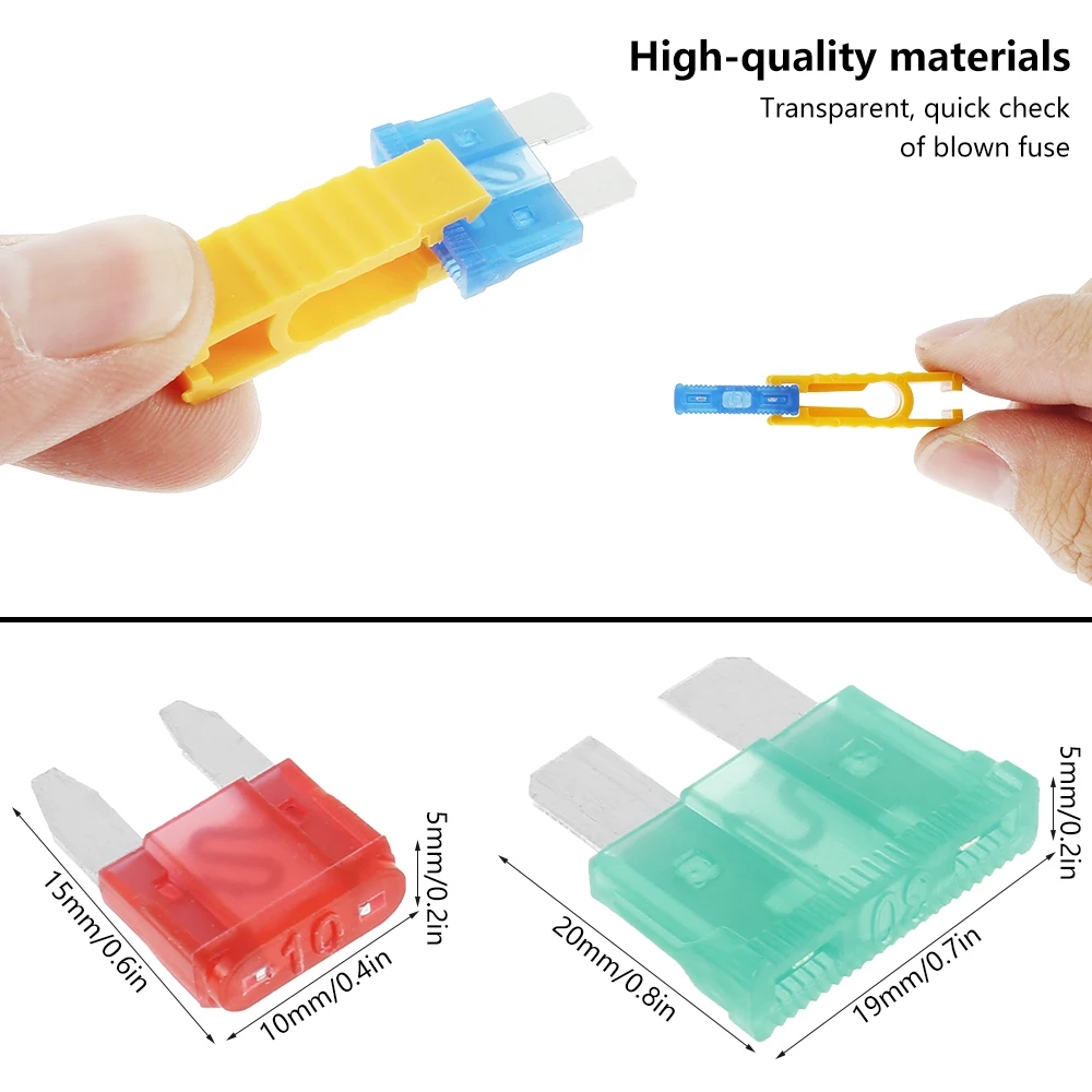 344Pack Car Fuse Blade Fuses Kit Auto Truck Standard Mini Blade Assorted 2/3/5/7.5/10/15/20/25/30/35/40A Fuse Auto Accessories