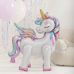 Self - Standing Unicorn Balloons for Enchanting Birthday Party Decor, Perfect for a Rainbow - Themed Celebration. (WHITE)