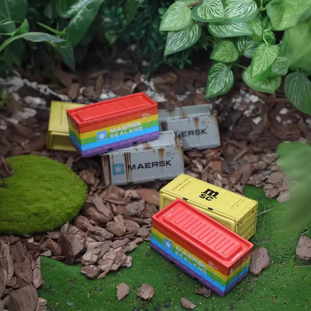 Mini Container Display Boxes Creative Miniature Model Metal Small Boxes Handcraft Ornaments Tin Storage Gift Blind mini storage boxes