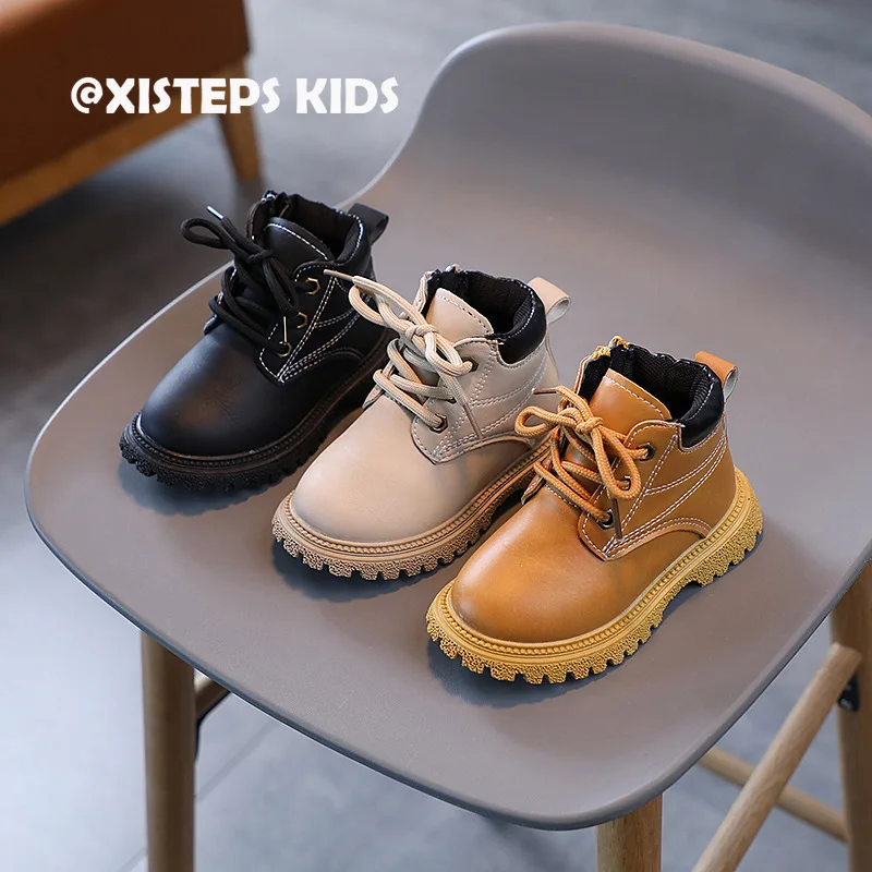 

Женские осенне-зимние ботильоны, элегантные Нескользящие ботинки на мягкой подошве для малышей, черные, бежевые, желтые уличные ботинки