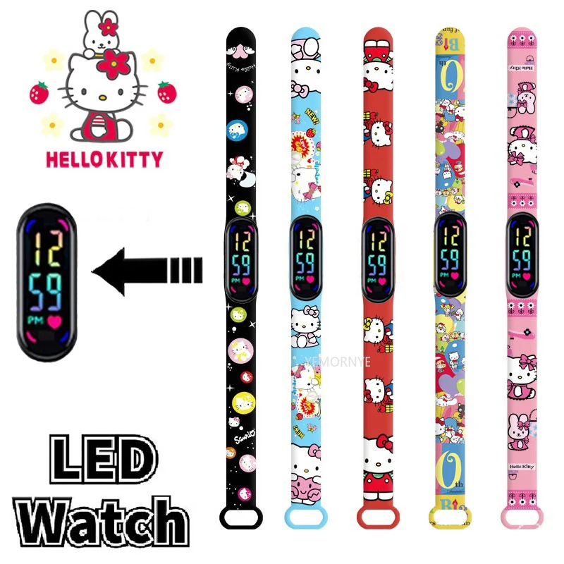 Pokemon Anime Cartoon Figure Pikachu Melody Kt Cat Impermeabile Led Watch Touch Screen Bambini Bambini Compleanno Regali Di Natale Giocattoli