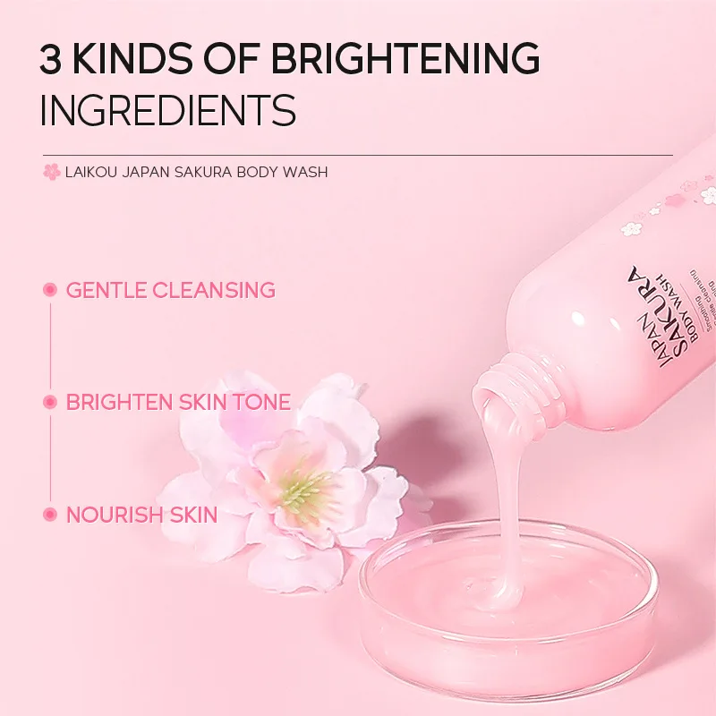 100ml Japan Sakura Shower Gel Moisturizing Whitening Cleaning Elegant Fragrance Oil Control Bodycare Skin Care