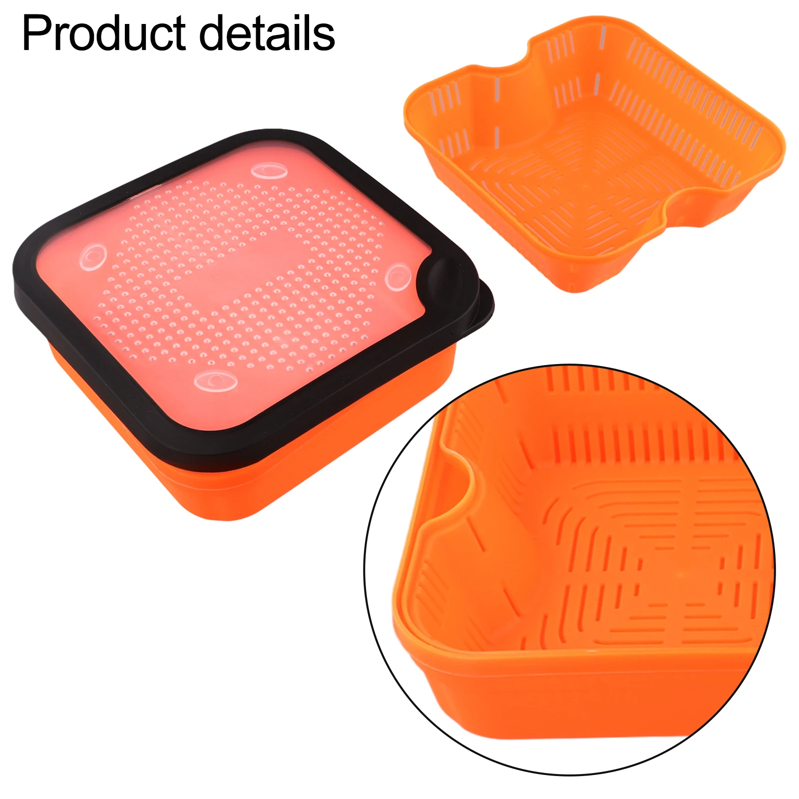 Water Drainer Pellet Strainer Fishing Trips Orange Pellet Strainer For Fishing High Ventilation Lid Sieve For Pellets fishing accessories fishing tools fishing tool