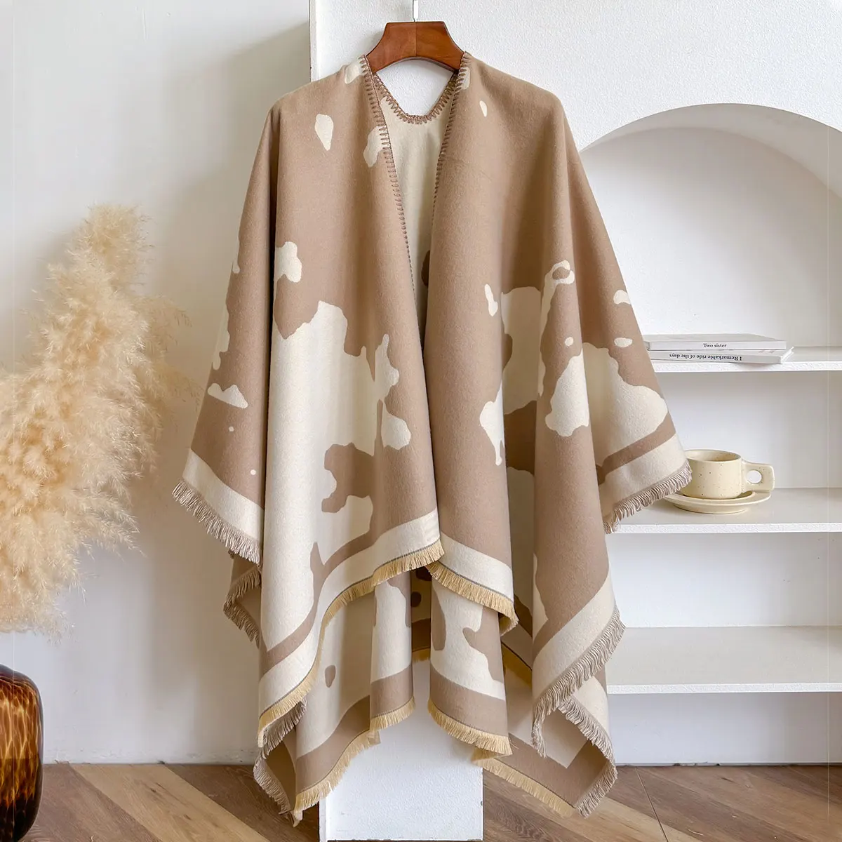 Luxury Brand Imitation Cashmere Women Spot Map Scarf Winter Warm Shawl and Bandana Pashmina Female Foulard Thick Blanket Poncho