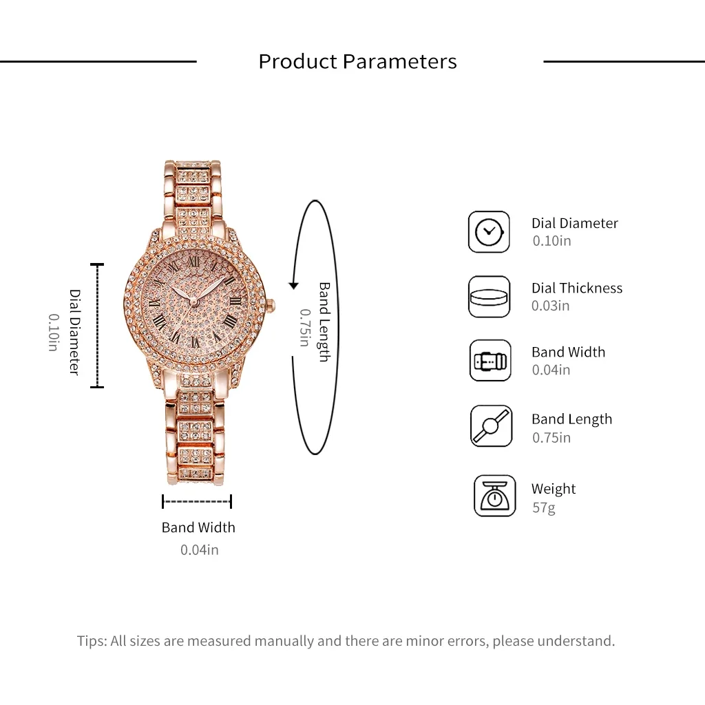Diamond Women Watches Gold Watch Ladies Wrist Watches Luxury Brand Rhinestone Women's Bracelet