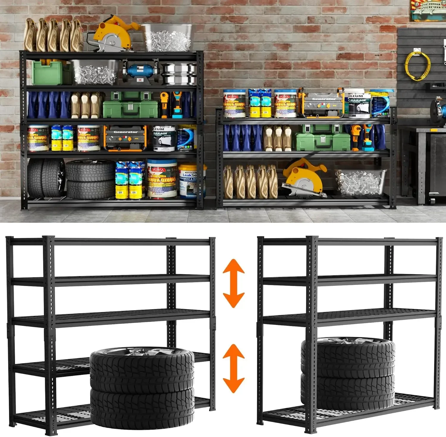 Garage Shelving 3300 LBS Capacity Sorage Shelves Heavy Duty 5 Tier Adjustable Metal Organizer Wire Rack 60"L x 24"W x 78"H 4