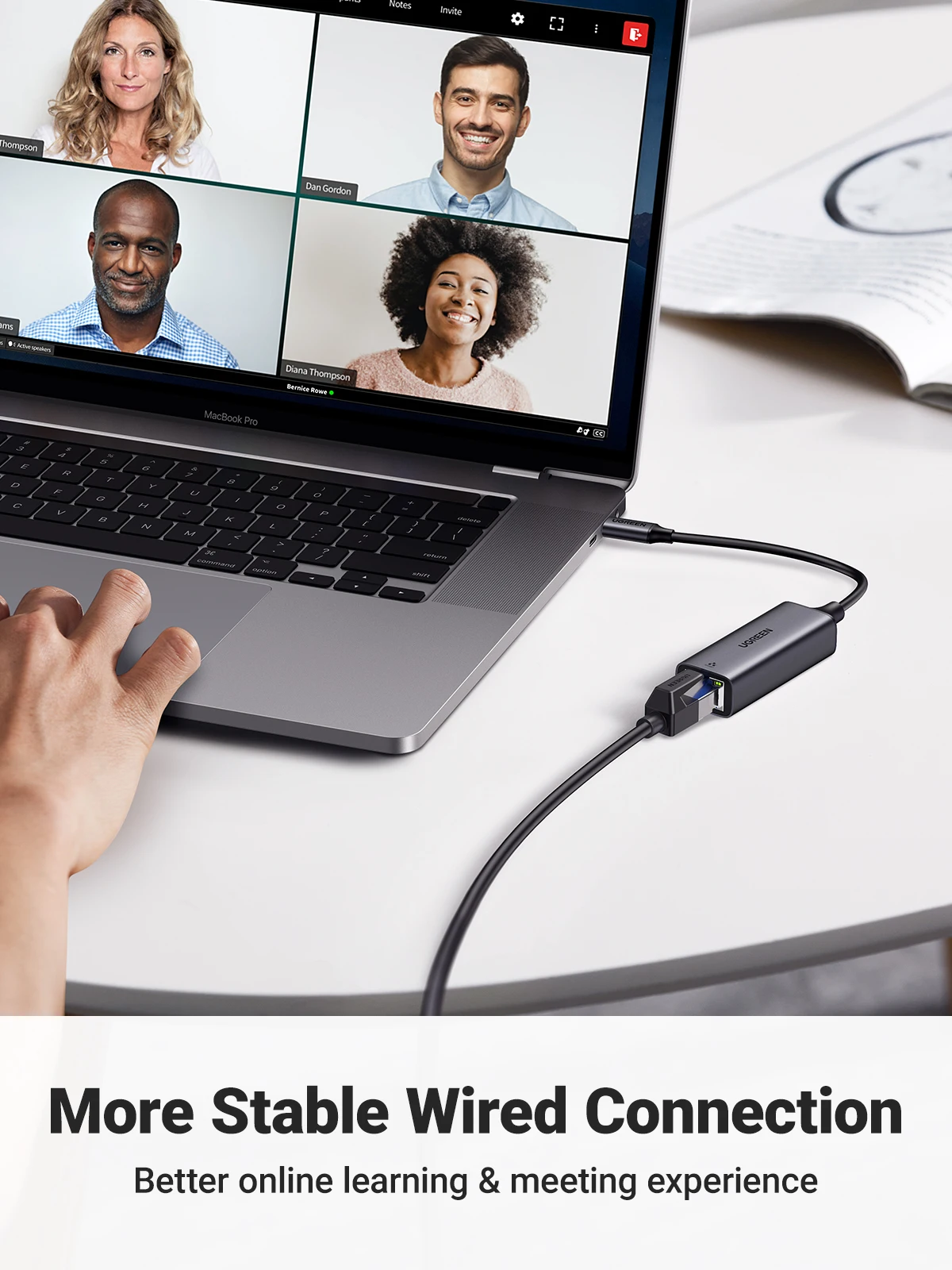 UGREEN USB Ethernet Adapter 1000/100Mbps USB Lan RJ45 For Laptop Macbook Samsung iPad USB Ethernet Network Card - 3