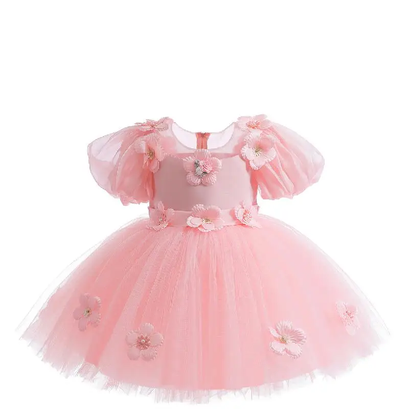 

Party Girls' Dresses Puff Sleeve Ball Gown Princess Kids Children Dress Clothing