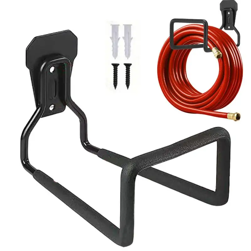 Garden Hose Hanger Heavy Duty Metal Wall Mounted Hook Garage Storage Organizer