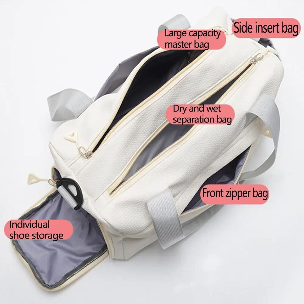 Shoe Compartment Yoga Mat Bag Dry and Wet Separation Waterproof Gym Shoulder Bag Wear-resistant Nylon Travel Duffel Bag Sport 5