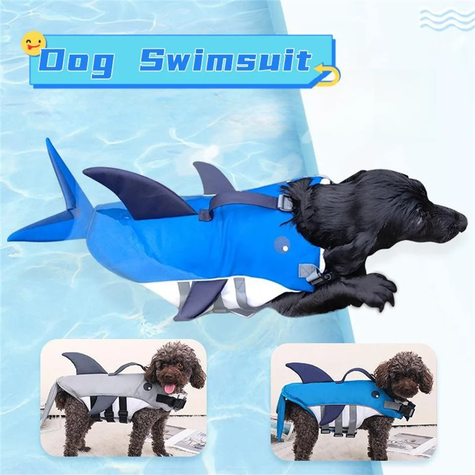 

Dog Life Jacket Ripstop Dog Life Vest Dog Waterproof breathable Shark Life Jacket Dog Lifesavers Swimsuit for Swimming Boating