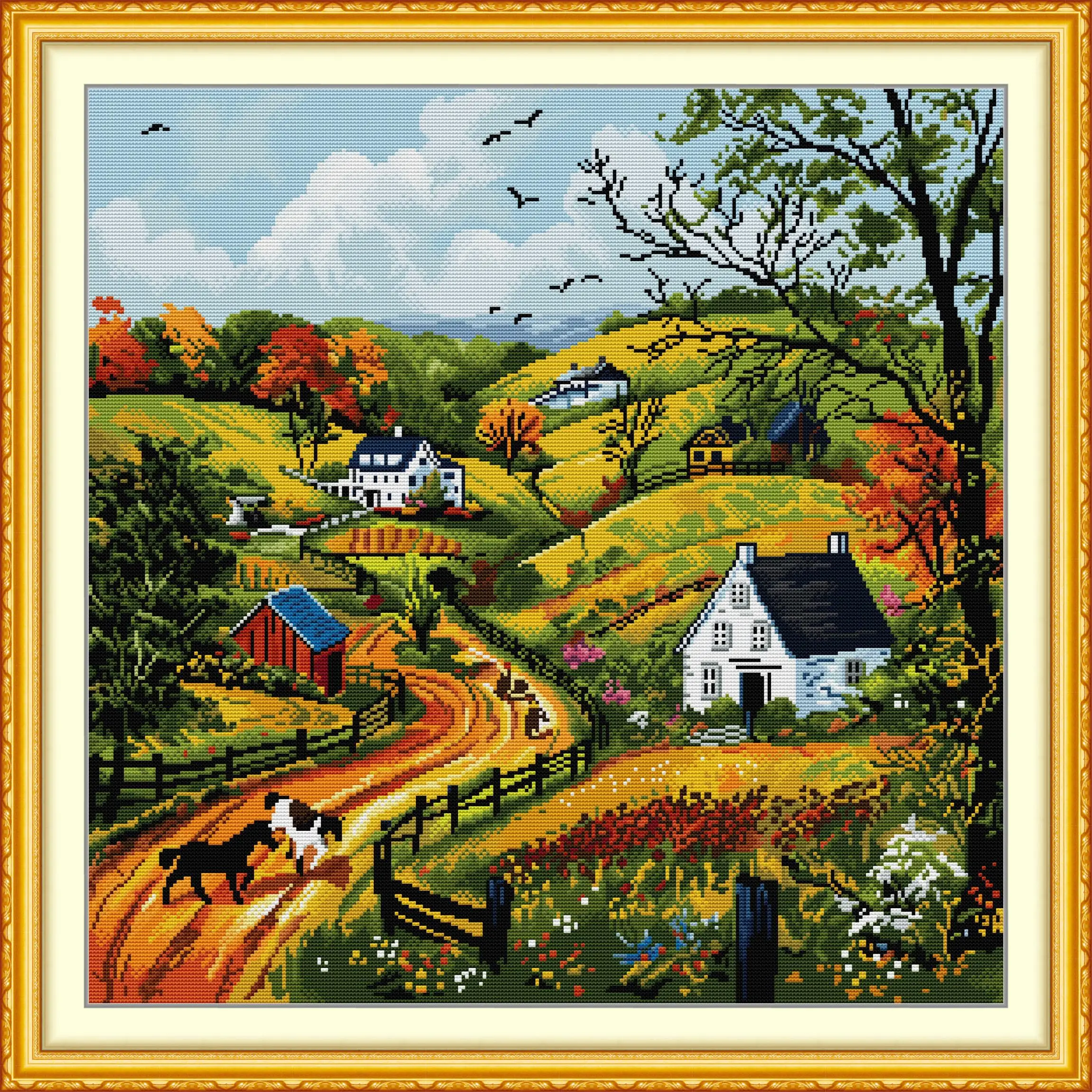 SoulgiftNewsPre-PrintedCrossStitchKit,StampedAidaFabricwithDMCThreads,EmbroideryKit-TheHillsofSpring-AliExpress15