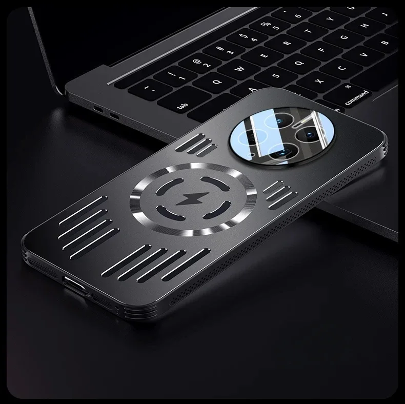 Magic 7Pro Magsafe Charging Metal Heat Dissipation Case - Smart Aluminum Alloy Hard Shockproof Bumper