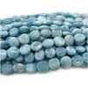 Veemake Natural Blue Larimar Flat Coin Disc Jewelry Making Loose Beads 08038 6
