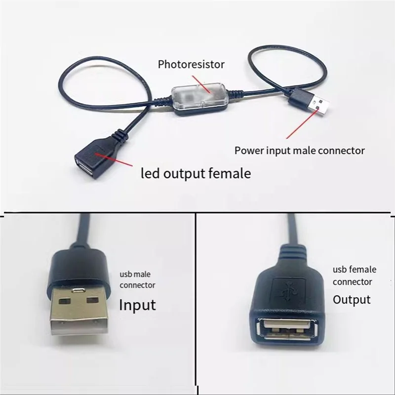 B29C-라이트 센서 케이블 라이트 센서 DC 5V 12V USB 와이어 홈 보안 및 조명 Whiteday