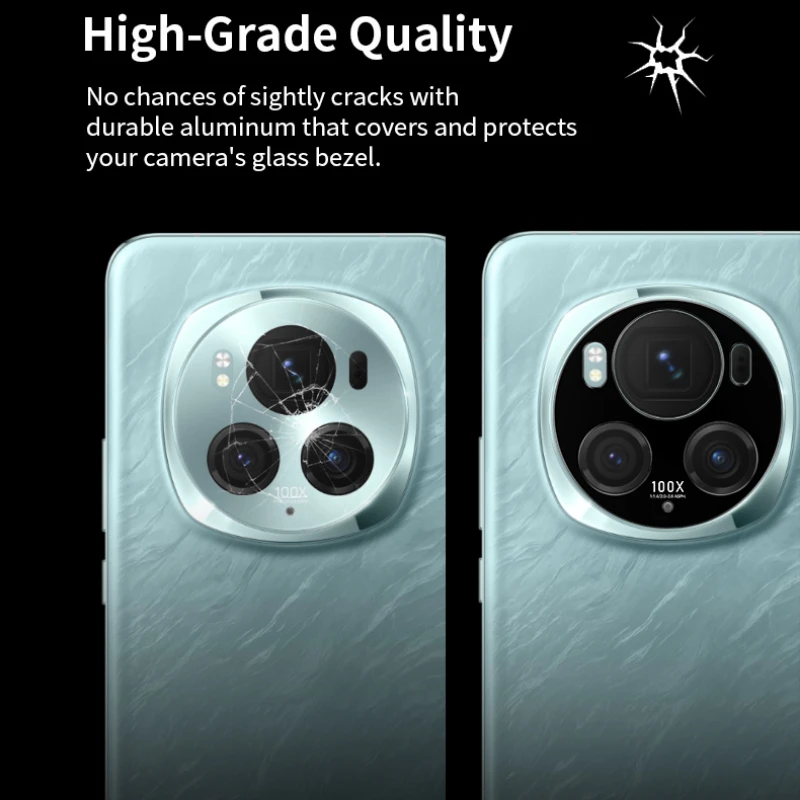 Premium Aluminum Alloy Camera Lens Protector - Metal Cover & Back Ring Protective Film