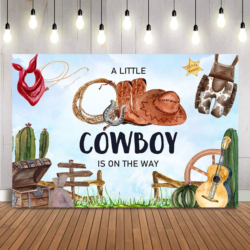 Cowboy Baby Shower Fondale Per Ragazzo Wild West Tema Baby Shower Sfondo Western Rodeo Cow Country Baby Shower Party