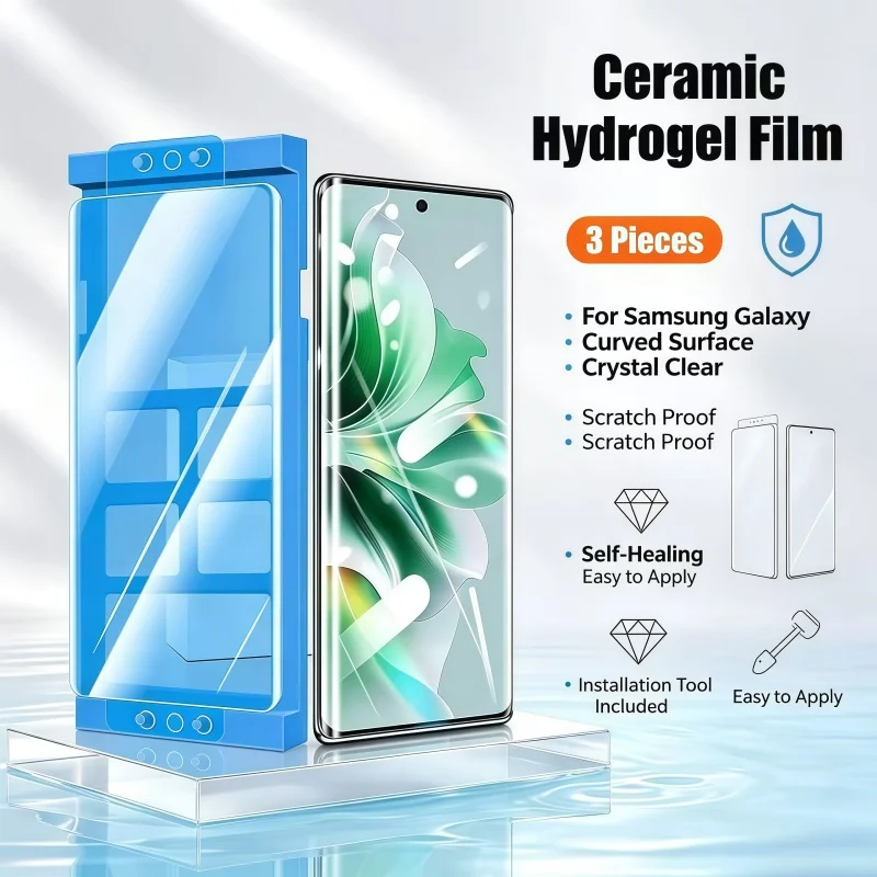 Ceramic Hydrogel Film Screen Protector Installation Kit - 3 Pack