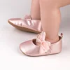 BeQeuewll Infant Baby Girls Princess Shoes Shine Surface Dot Print Mesh Bowknot Flats Non-Slip Adorable Baby Shoes 6