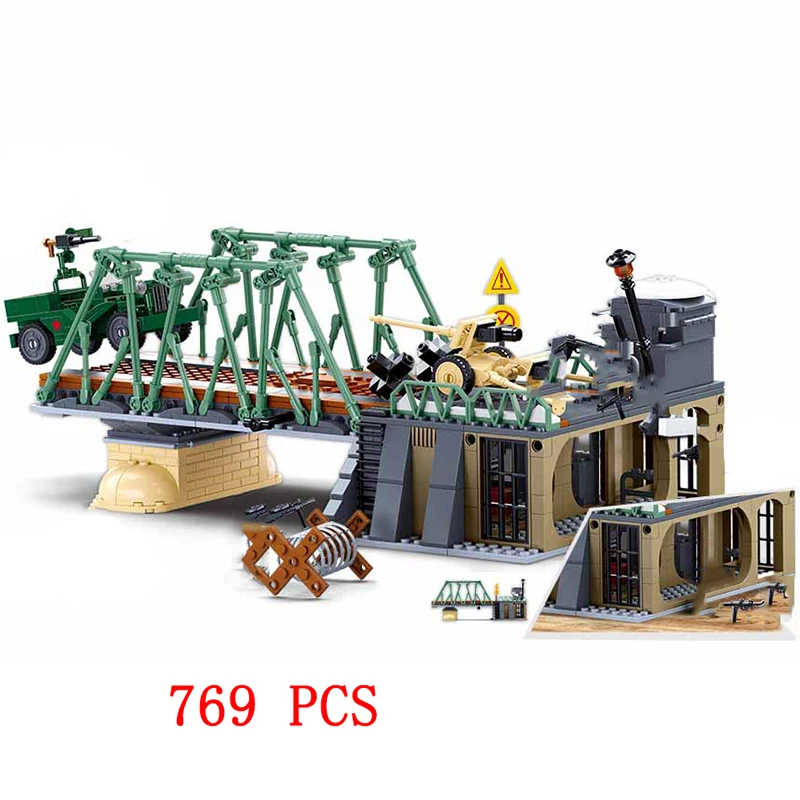 Sluban Normandy Landings Ww2 Military Vehicle Bunker Artillery Building Blocks Germany UK US World War I Ii Army Tank Plane Sets 3