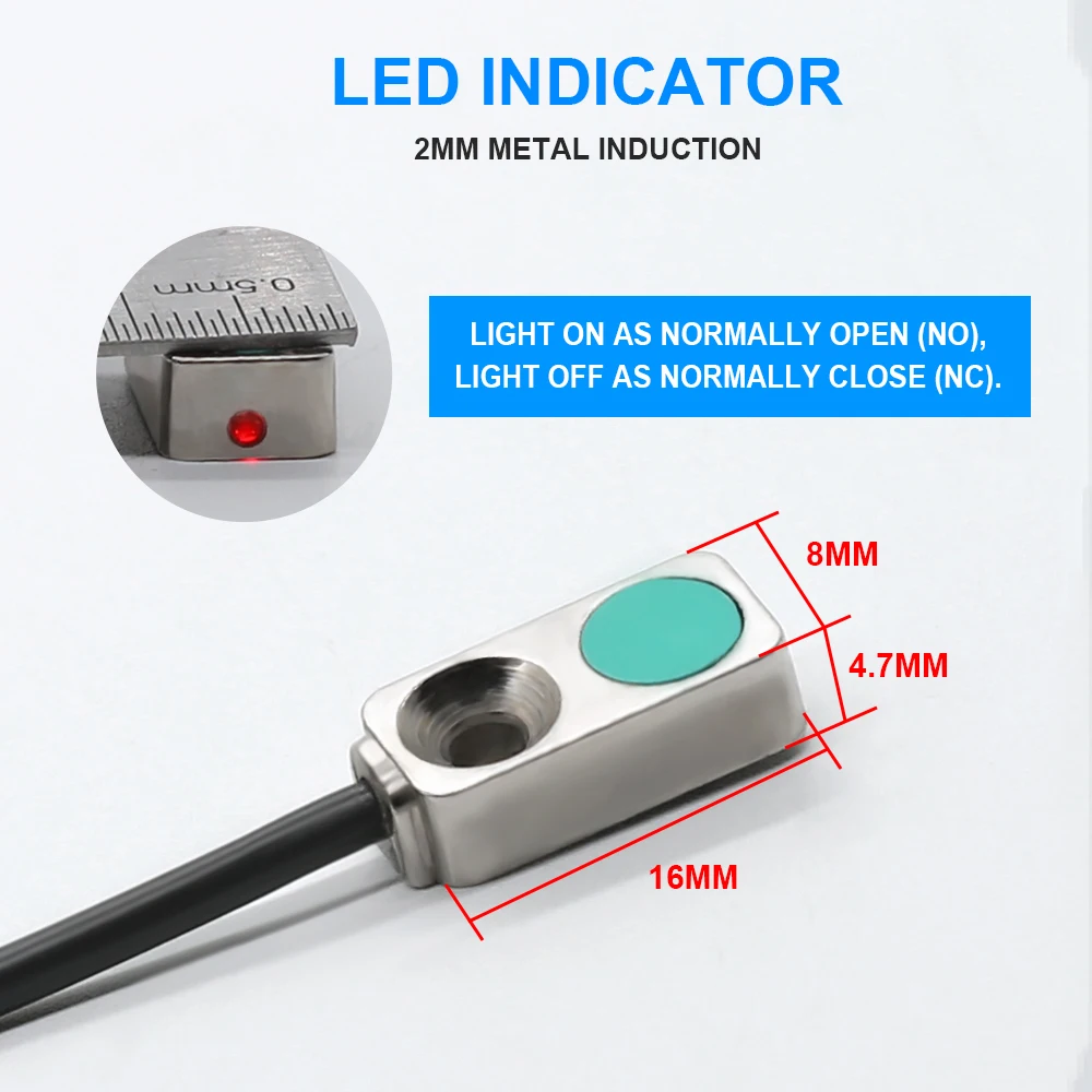 metal sensor de proximidade do corpo super mini tamanho 16x8x47 01