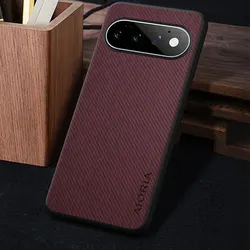 Luxury Vintage Cloth Pattern Leather Skin Phone Case Cover - Google Pixel 11 (Red)