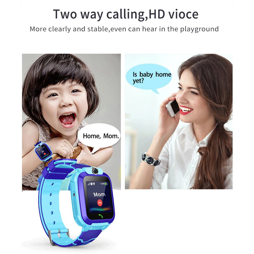 남아 여아용 SOS 방수 스마트 워치, 음성 통화, GPS 위치 터치 스크린, 채팅 카메라 워치 3-12Y, 어린이 스마트 워치