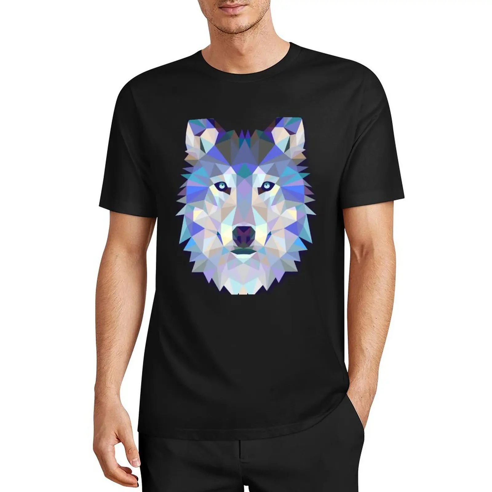 

Cool Colorful Wolf T-Shirt funnys graphics tops boys animal print mens white t shirts