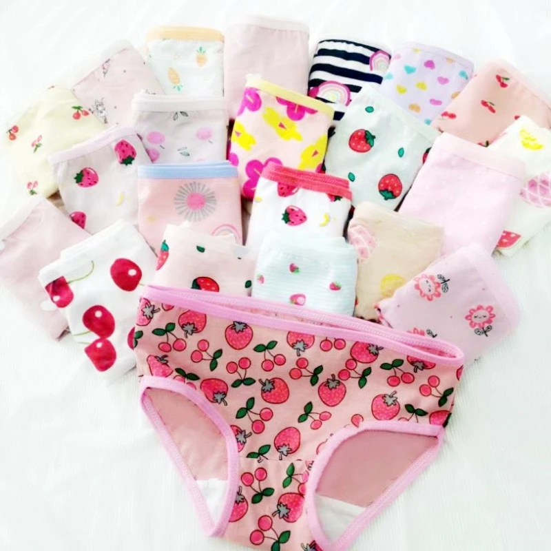 

12Pcs/Lot Floral Baby Girls Briefs Cotton Toddlers Girls Panties Kids Underwear Soft Children Underpants for 2-12T