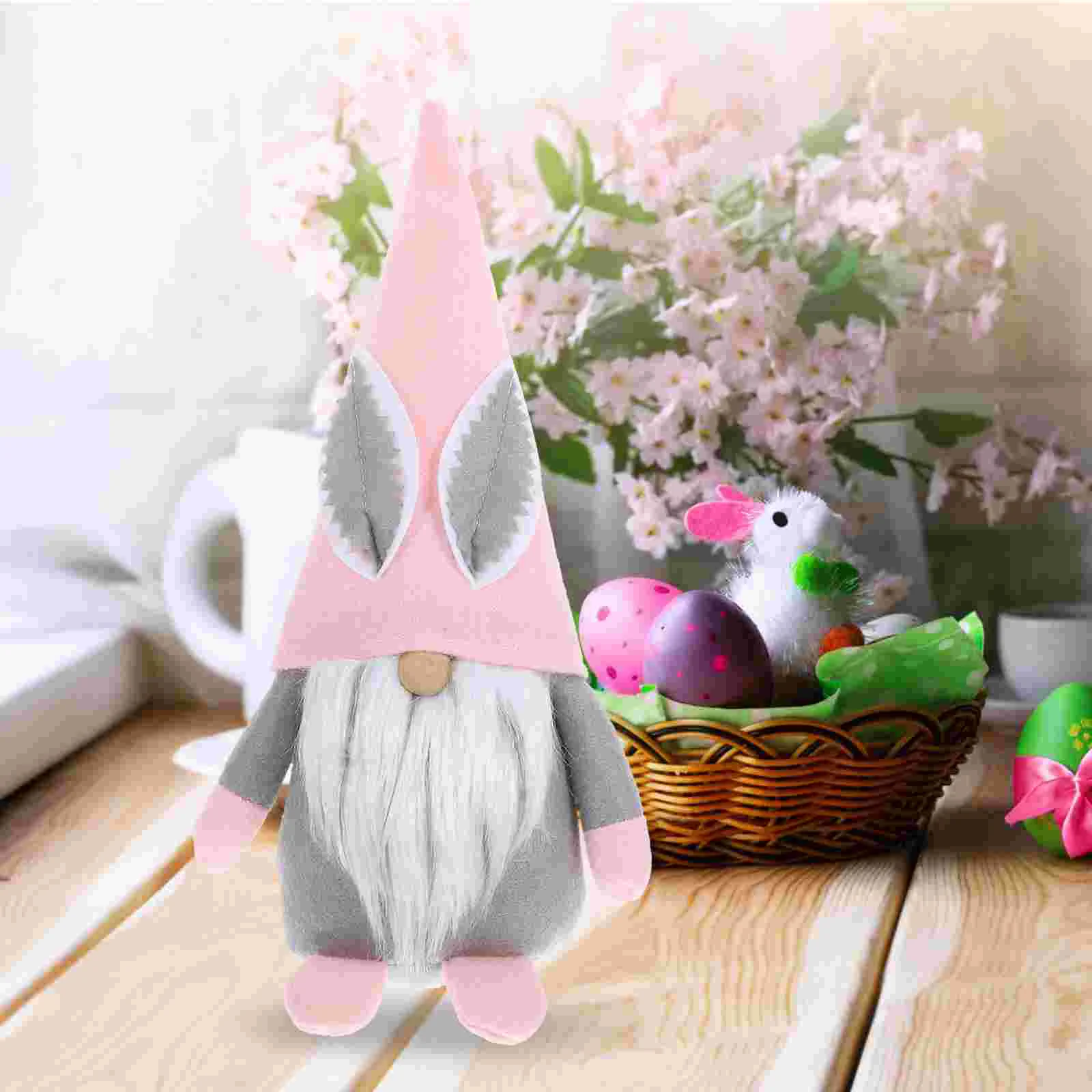 

Bunny Dwarf Gnome Adornment Easter Gift Rabbit Decor Decorative Novelty Cartoon for