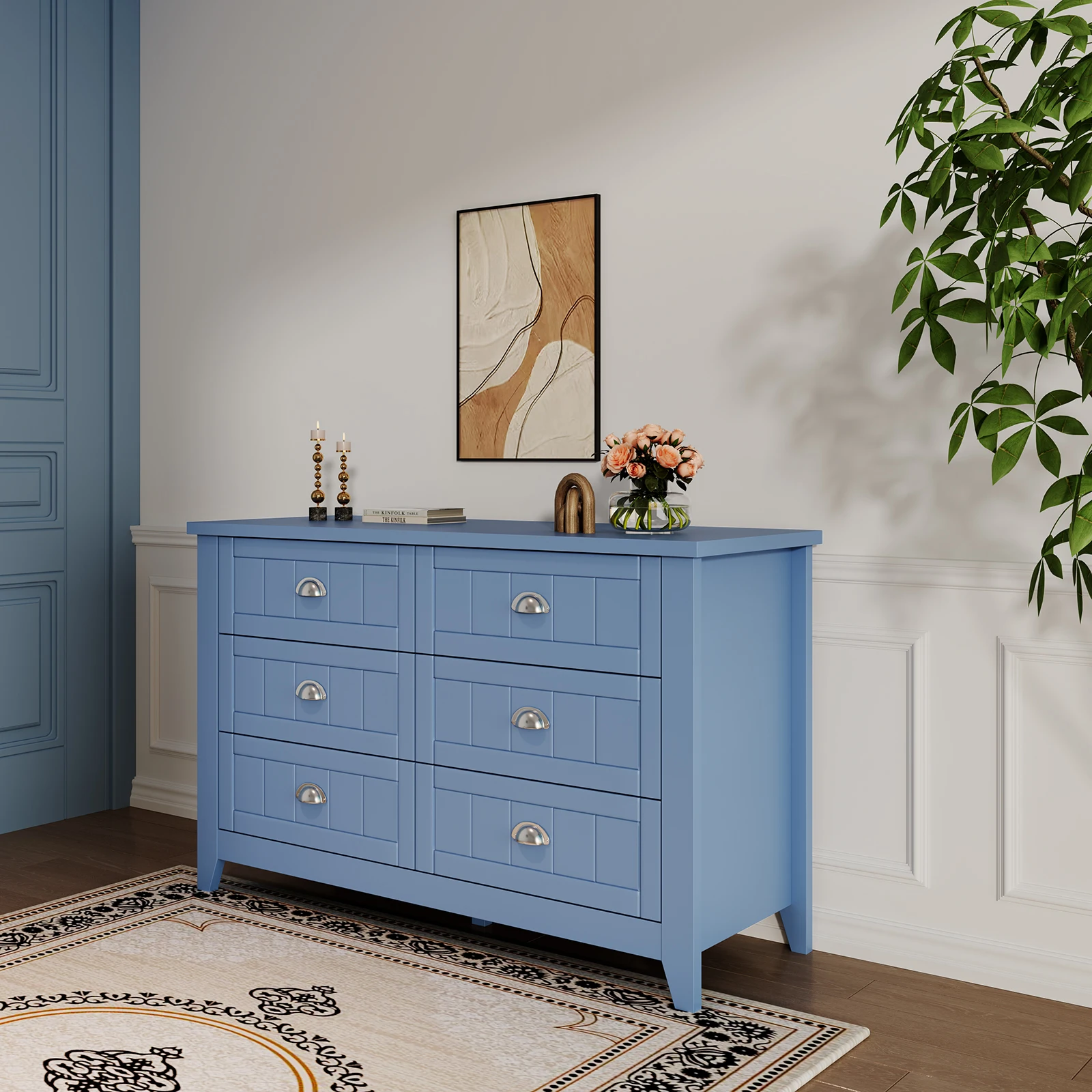 6-Drawer Wooden Dresser 4