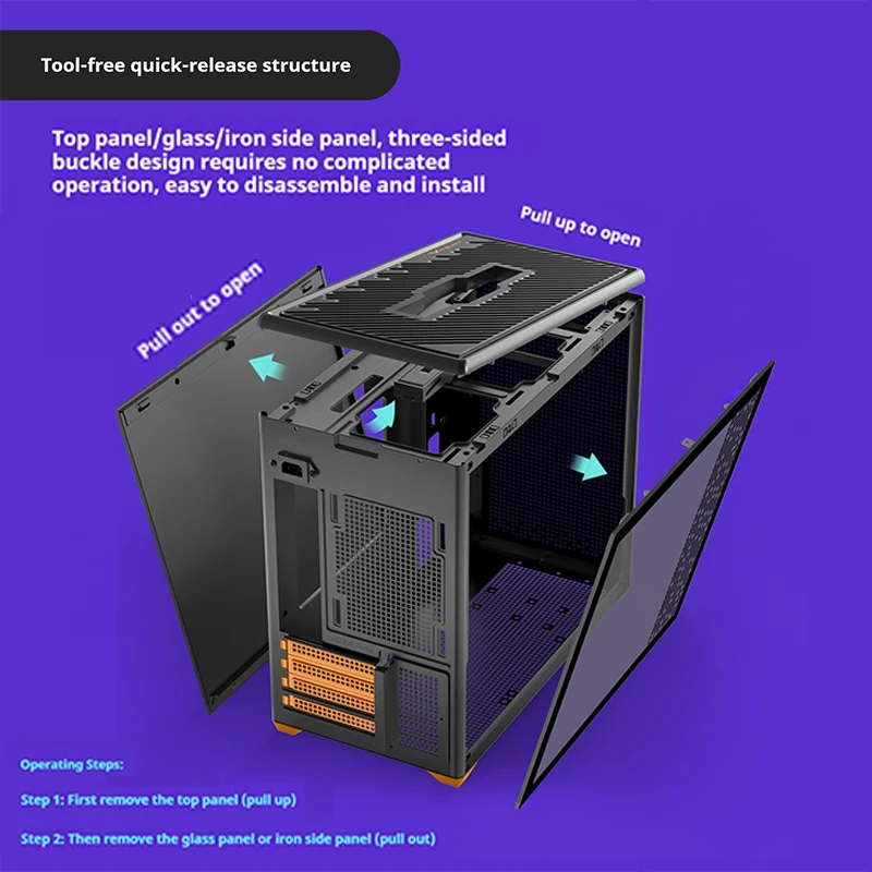 파워 트레인 X-GAMERX P80 사이드 글래스 M-ATX PC 케이스 타입-C 게이밍 케이스 240 수냉 데스크탑 휴대용 컴퓨터 케이스