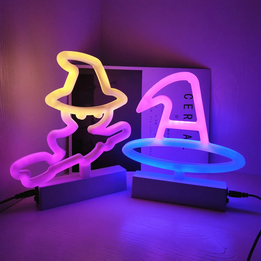 LED Neon Lights Sign Child Room Shop Decoration Night Lamp Heart Fire Gamepad Ghost BOO Modeling Logo Wall Party Custom