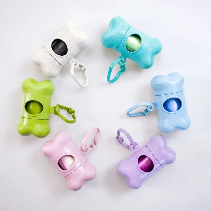 

Dog Poop Bags with Bone Dispenser & Leash Clip Disposable Leak Proof Pet Waste Bag Refills for Dogs Puppy Poo Trash Bags