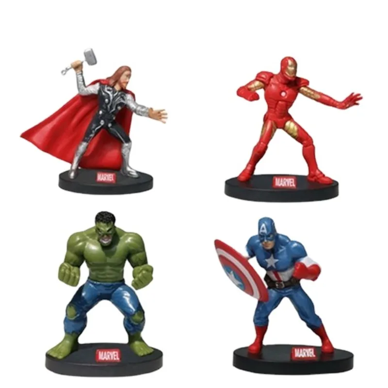 

Marvel Cartoon Characters Avengers Cake Decoration Iron Man Spider-Man Captain America Ornament Model Figure Toy Birthday Gift