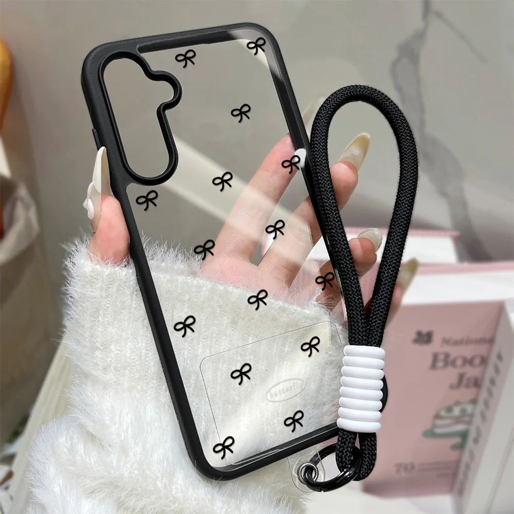 Elegant Bow Transparent Phone Case - Durable Plastic Cover