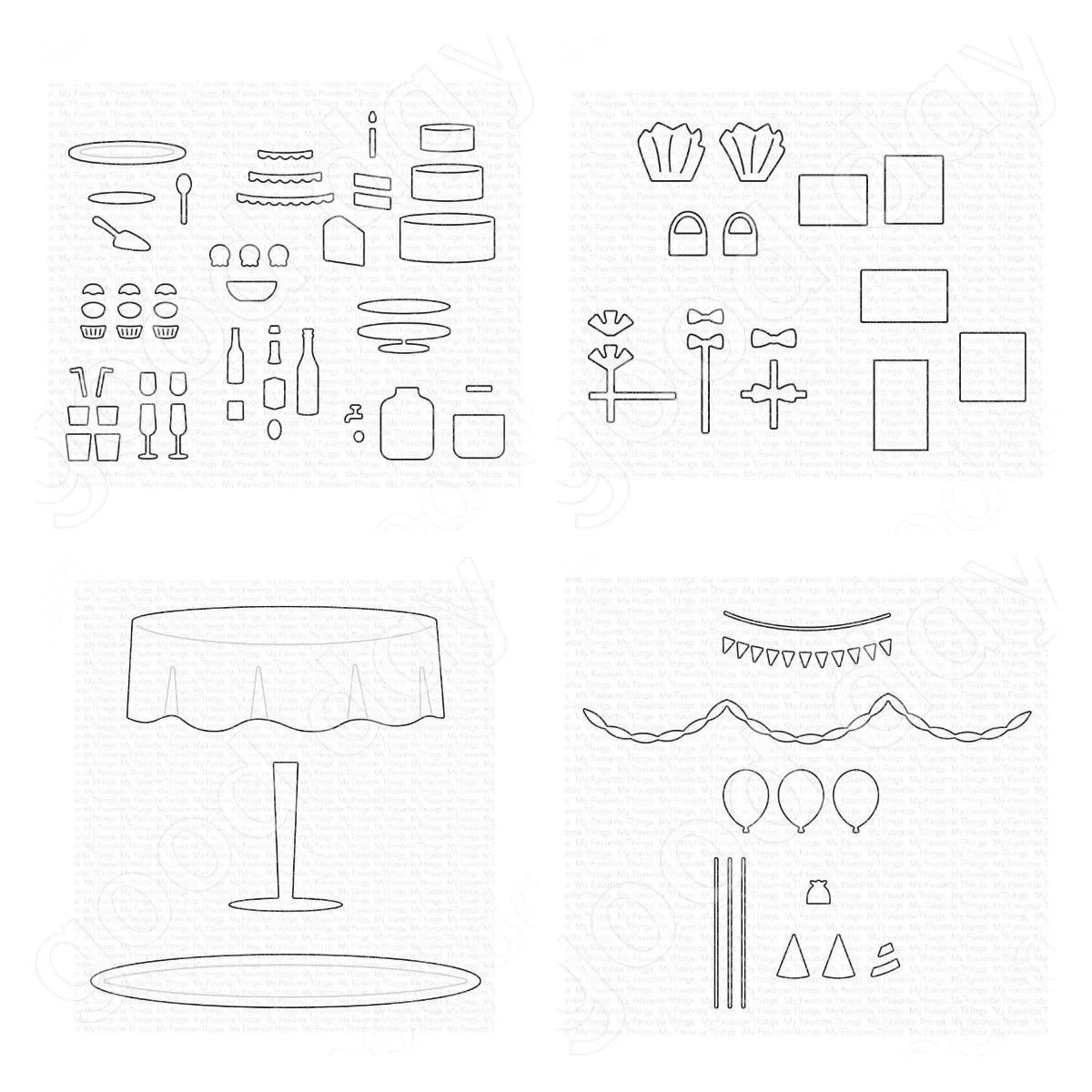 

New Cake Stand Tablecloth Balloon Metal Cutting Dies Scrapbook Diary Decoration Embossing Template Diy Greeting Card Handmade