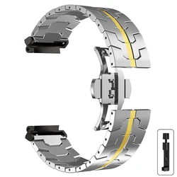Luxucy Stainless Steel Watch Strap - Premium Metal Band Accessory - Amazfit T - Rex (Silver Gold - T)