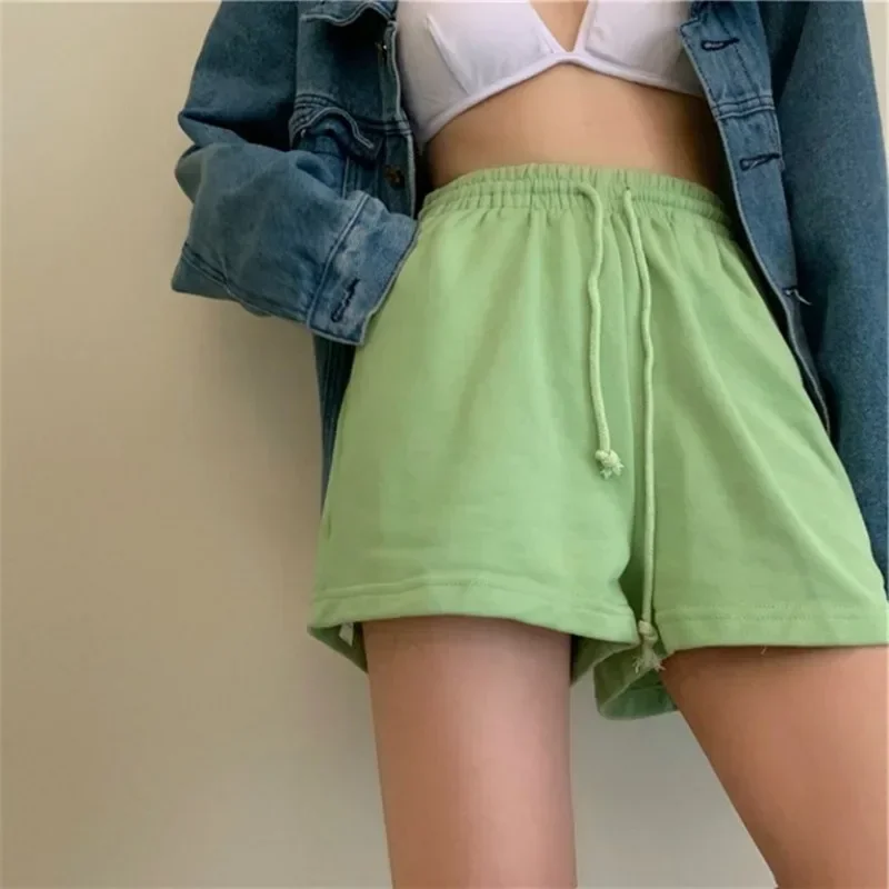 Shorts for women in summer thin style high waisted leg slimming casual sports pants versatile wide leg A-line pants