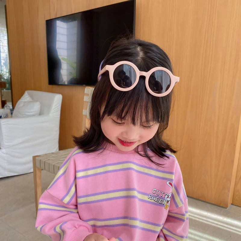 Summer Children Fashion Cute Round Sunglasses for Kids UV400 Boys Girls Lovely Frosted Sun Shade Glasses Baby Eyewear 13 Colors