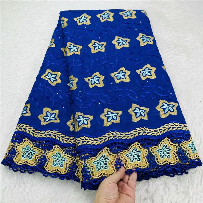 

5 yard Swiss voile lace fabric heavy beaded embroidery African High Qualit 100% cotton With diamonds popular Dubai style WQ10902