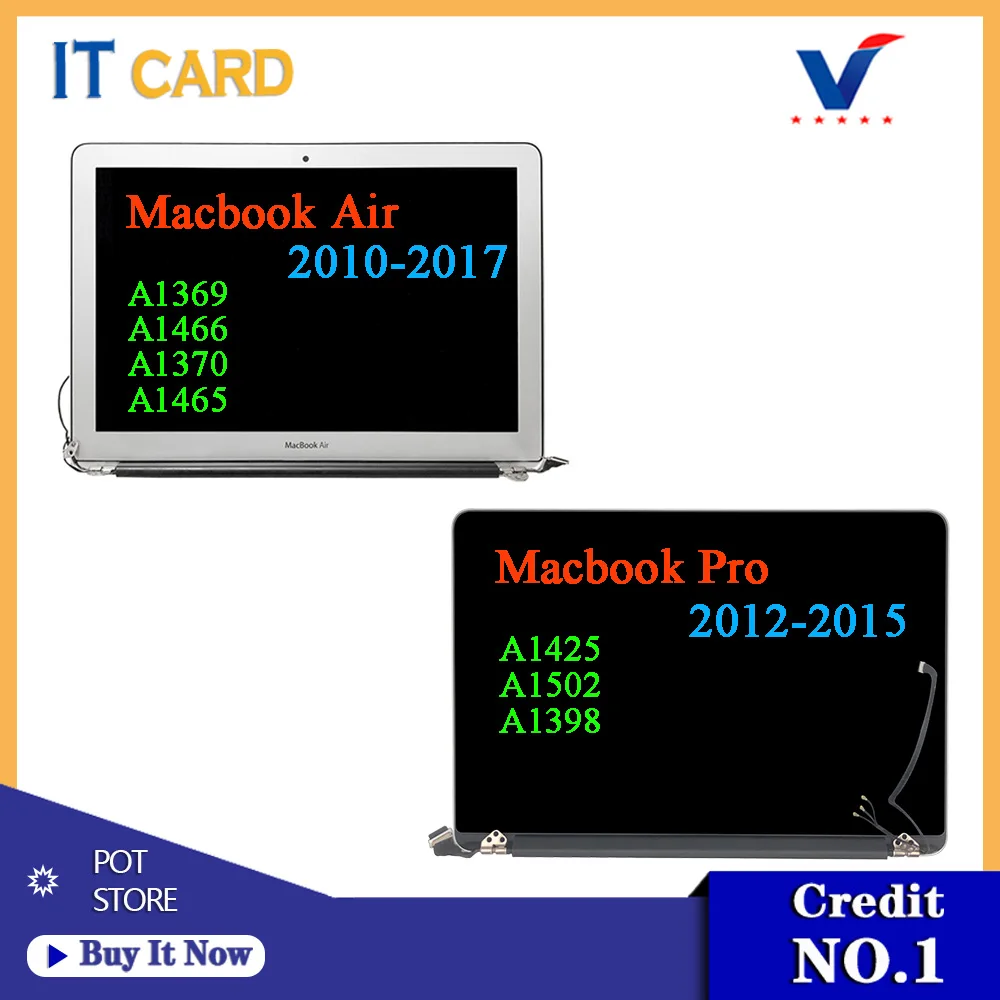 Per Macbook Air Macbook Pro Retina 11 "13" 15 "A1369 A1466 A1370 A1465 A1425 A1502 A1398 Sostituzione Gruppo Schermo Lcd