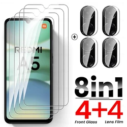 8-in-1 Protective Case and 9H Tempered Glass Screen Protector with Camera Shield for Redmi 5A (8In1 4Front 4Lens)