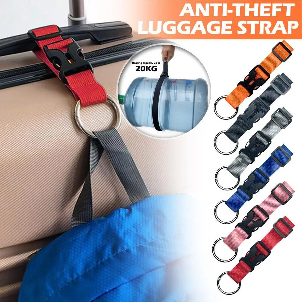 

Hot Sale Portable Black Nylon Anti-theft Luggage Strap Holder Gripper Add Bag Handbag Clip Use To Carry
